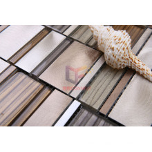 Shining Aluminium Mix Wave Glass Crystal Metal Mosaic Tiles (CFA61)